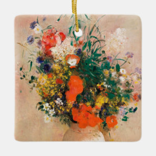 Vase of Flowers by Redon Post-Impressionist Ceramic Ornament