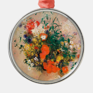 Vase of Flowers by Redon Post-Impressionist Metal Ornament