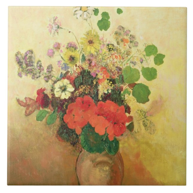 Vase of Flowers, c.1908-10 (oil on canvas) Ceramic Tile (Front)