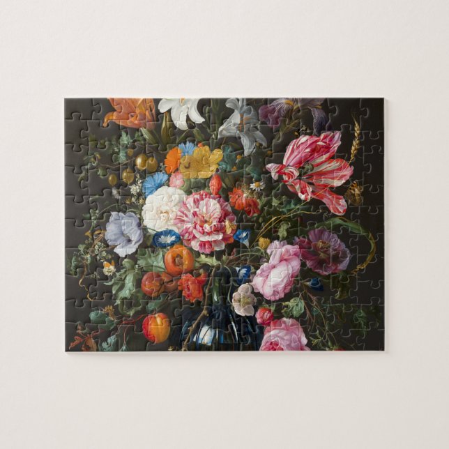 Vase of Flowers. Creator Jan Davidsz de Heem. Jigsaw Puzzle (Horizontal)