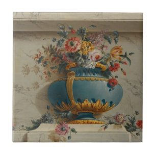Vase of Flowers in a Niche Ceramic Tile