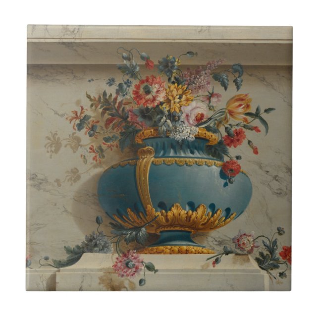 Vase of Flowers in a Niche Ceramic Tile (Front)