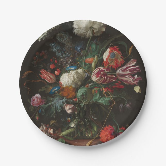 Vase of Flowers - Jan Davidsz. de Heem Paper Plate (Front)