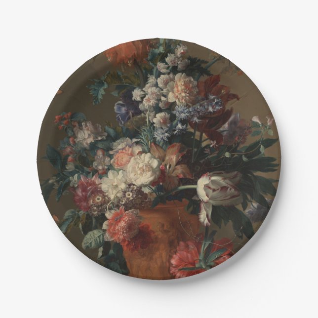 Vase of Flowers - Jan van Huysum Paper Plate (Front)