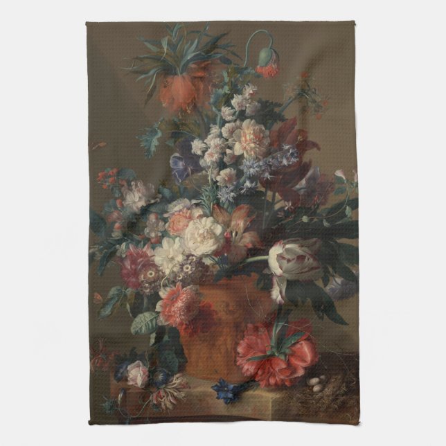 Vase of Flowers - Jan van Huysum Tea Towel (Vertical)