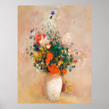 Vase of Flowers (Pink Background) (1906) by Odilon