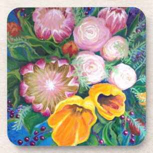 Vase of Flowers -- Proteas, Tulips and Roses Coaster