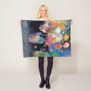 Vase of Flowers, Redon Fleece Blanket