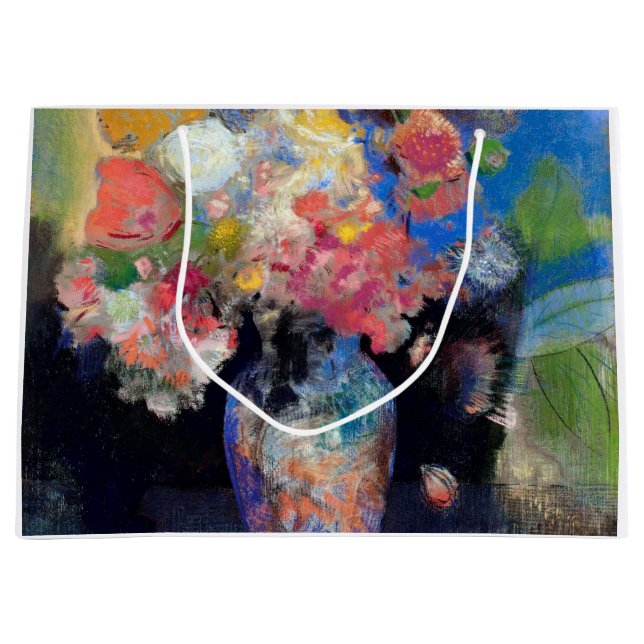 Vase of Flowers, Redon Large Gift Bag (Front)