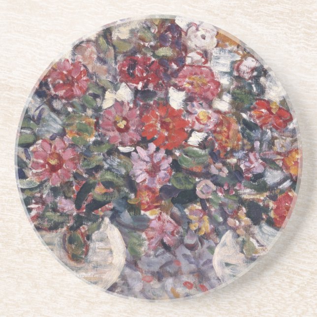Vase of Flowers, Zinnias by Maurice Prendergast Coaster (Front)