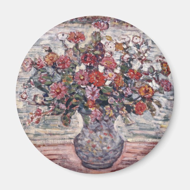 Vase of Flowers, Zinnias by Maurice Prendergast Magnet (Front)