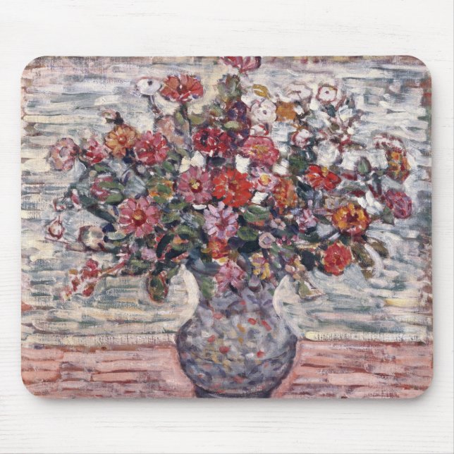 Vase of Flowers, Zinnias by Maurice Prendergast Mouse Pad (Front)
