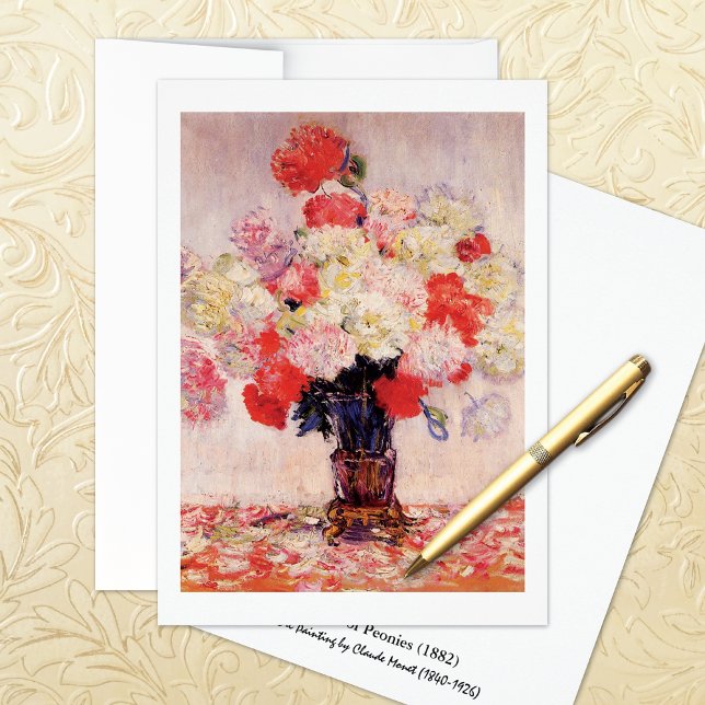 Vase of Peonies Claude Monet Note Card (Creator Uploaded)