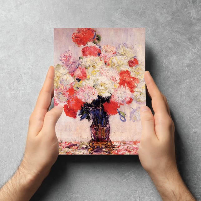 Vase of Peonies Claude Monet Postcard (Creator Uploaded)