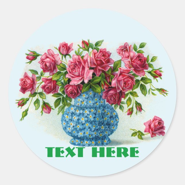 Vase of Pink Roses Stickers (Front)