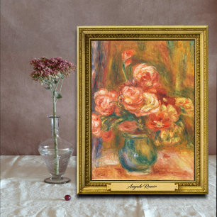 Vase of Roses by Auguste Renoir Art Poster