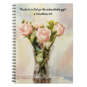 Vase of Roses Faith Prayer Journal Bible Verse