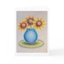 Vase of Sunflowers greeting card