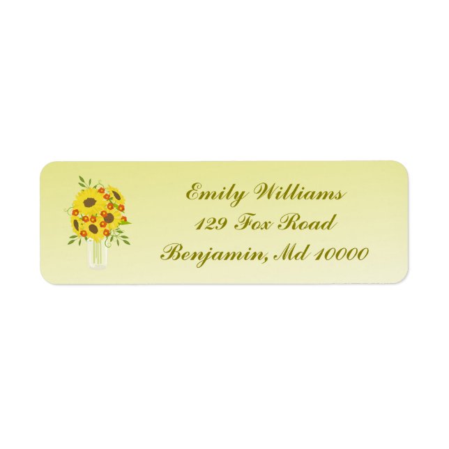 Vase of Sunflowers Return Address Label (Front)