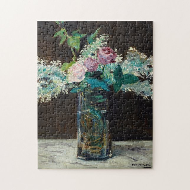 Vase of White Lilacs and Roses | Édouard Manet Jigsaw Puzzle (Vertical)