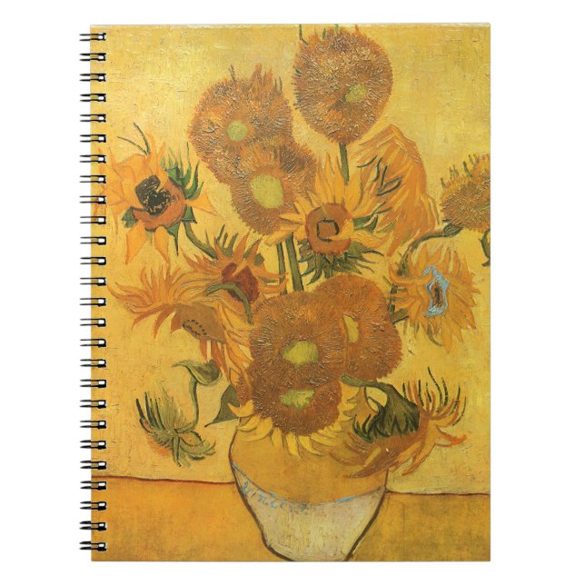 Vase with 15 Sunflowers by Vincent van Gogh Notebook (Front)