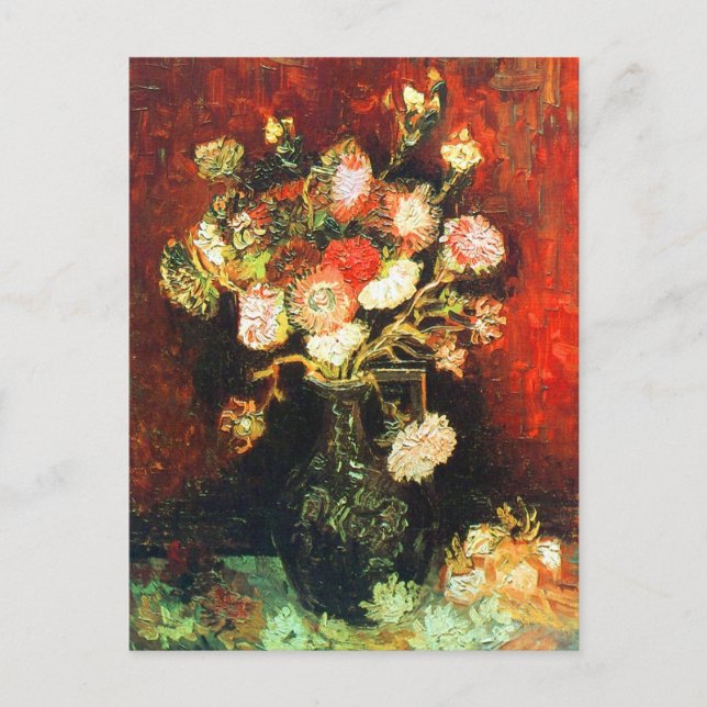 Vase with Asters & Phlox Van Gogh Fine Art Postcard (Front)