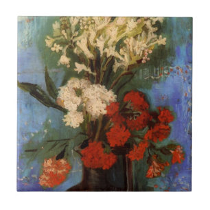 Vase with Carnations by Vincent van Gogh Ceramic Tile