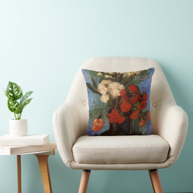 Vase with Carnations by Vincent van Gogh Cushion (Chair)