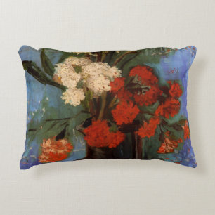 Vase with Carnations by Vincent van Gogh Decorative Cushion