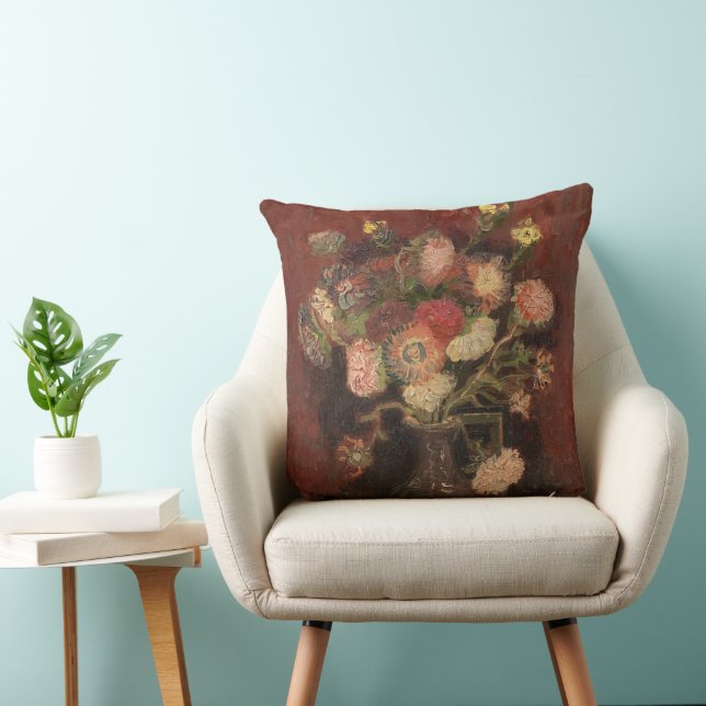 Vase with Chinese asters and gladioli van Gogh Cushion (Chair)