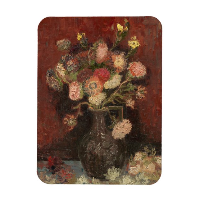 Vase with Chinese asters and gladioli van Gogh Magnet (Vertical)