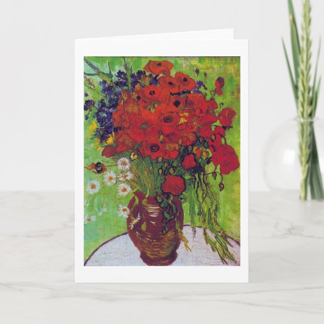 Vase with Cornflowers and Poppies, Van Gogh Card (Front)
