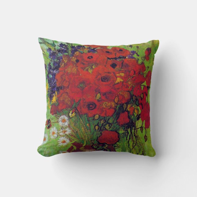 Vase with Cornflowers and Poppies, Van Gogh Cushion (Front)