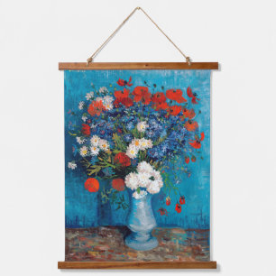 Vase with Cornflowers and Poppies, Van Gogh Hanging Tapestry