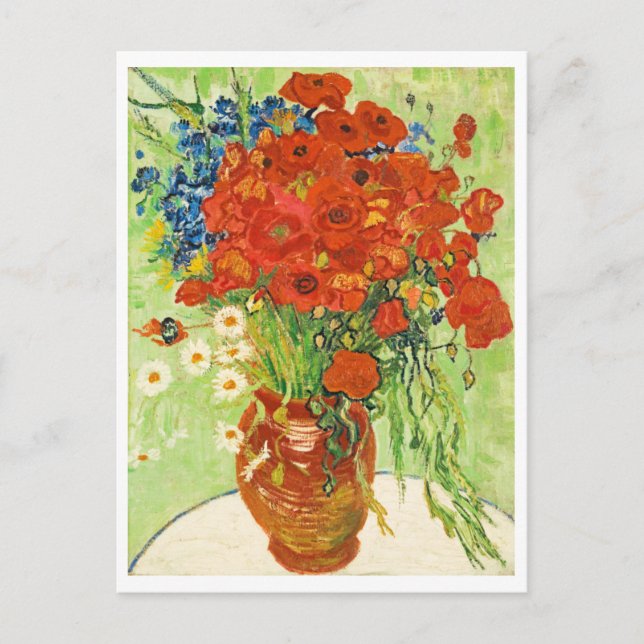 Vase with Cornflowers and Poppies, Van Gogh  Postcard (Front)