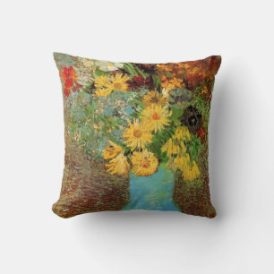 Vase with Daisies and Anemones by Vincent van Gogh Cushion