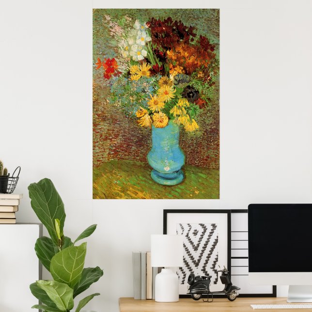 Vase with Daisies and Anemones by Vincent van Gogh Poster (Home Office)