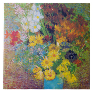 Vase with Daisies and Anemones, Van Gogh Ceramic Tile