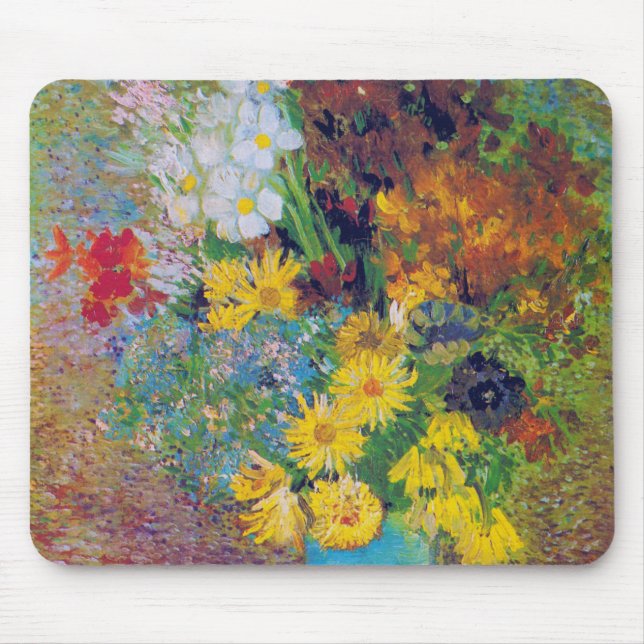 Vase with Daisies and Anemones, Van Gogh Mouse Pad (Front)