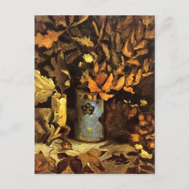 Vase with Dead Leaves Van Gogh Fine Art Postcard (Front)