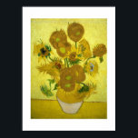 Vase with Fifteen Sunflowers by Van Gogh Poster<br><div class="desc">This version leaves a white border, suitable for adding a matting and a frame. About the Work Vase with Fifteen Sunflowers (1889) Sunflowers (original title, in French: Tournesols) are the subject of two series of still life paintings by the Dutch painter Vincent van Gogh. The earlier series executed in Paris...</div>