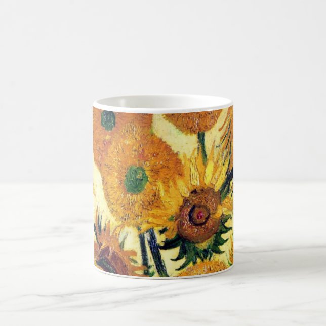 Vase with Fifteen Sunflowers by Vincent van Gogh 1 Coffee Mug (Center)
