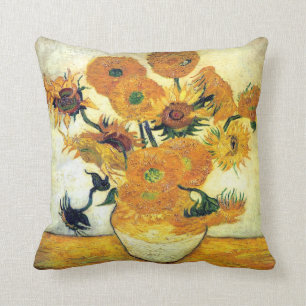 Vase with Fifteen Sunflowers by Vincent van Gogh Cushion