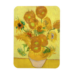 Vase with fifteen sunflowers by Vincent Van Gogh Magnet