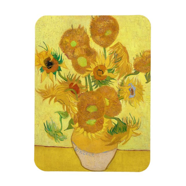 Vase with fifteen sunflowers by Vincent Van Gogh Magnet (Vertical)