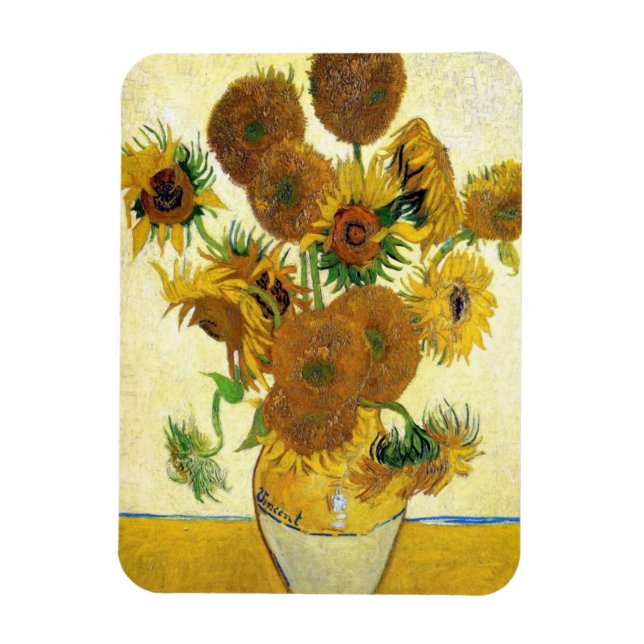 Vase With Fifteen Sunflowers By Vincent Van Gogh Magnet (Vertical)