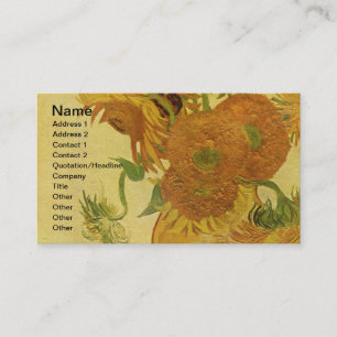 Vase with Fifteen Sunflowers, Van Gogh Fine Art Business Card