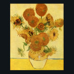 Vase with Fifteen Sunflowers, Van Gogh Fine Art Poster<br><div class="desc">Still Life:Vase with Fifteen Sunflowers, Vincent van Gogh. Arles, August 1888. Oil on canvas, 93 x 73 cm. National Gallery, London. F 454, JH 1562 Vincent Willem van Gogh (30 March 1853 – 29 July 1890) was a Dutch Post-Impressionist artist. Some of his paintings are now among the world's best...</div>