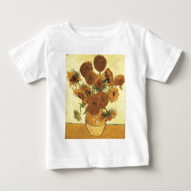 Vase with fifteen sunflowers,Vincent van Gogh Baby T-Shirt (Front)
