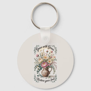 Vase With Florals Grow With Grace Acrylic Keychain